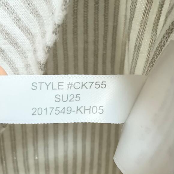 J.Crew Factory Striped Linen-Blend Button-Shoulder Shirt NWT Size M - Picture 5 of 6